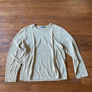 John Varvatos tan cotton sweater. Perfect for spring